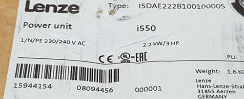 I500 Lenze I5DAE222B10010000S 1ph all'azionamento 9.6A 2.2kW 230V dell'invertitore di CA 3ph
