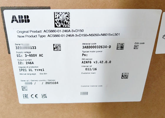 Il CA di bassa tensione dell'invertitore ACS880 di frequenza ACS880-01-246A-3+D150+L501+N5050 guida 132KW