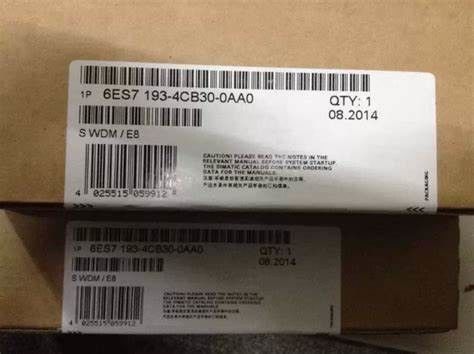 Siemens 6ES7193-4CA30-0AA0 PER i MODULI ELETTRONICI TERMINALI di LARGHEZZA SPRING-TYPE di 15 millimetri