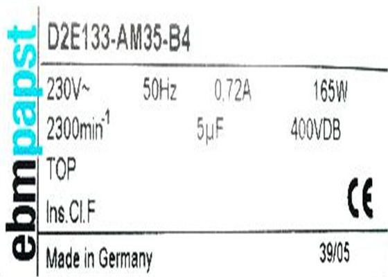 Ventola di raffreddamento centrifuga del ventilatore D2E133-AM35-B4 165W 0.72A di EBMPAPST NUOVA IN AZIONE