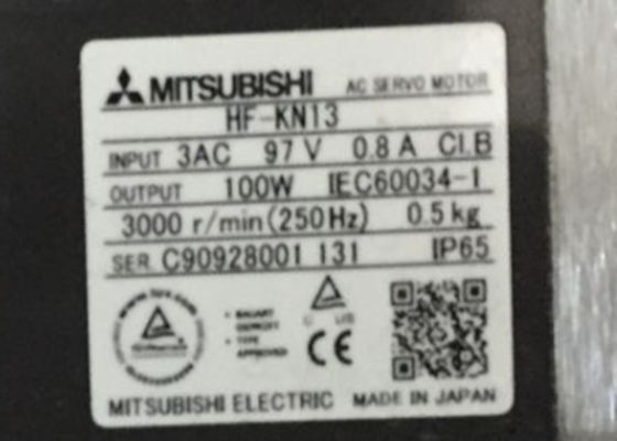 Servomotore industriale HF-KN13 100W 3AV 0.8A di Mitsubishi Electric nessun freno elettromagnetico