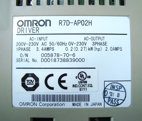 Il servo rifornimento 1.6a 100v di CA 100vac di Omron R7d-Bp01l carica la capacità massima 100w del motore