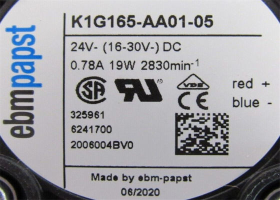 VENTILATORE di FAN di EBM PAPST K1G165-AA01-05 0.78AMP 2830RPM 24VDC 16-30VDC 19W