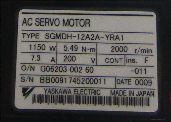 SGMDH-12A2A-YRA1 servomotore elettrico 1150W 7.3A 200V 2000r/min di CA di Yaskawa di sigma 5
