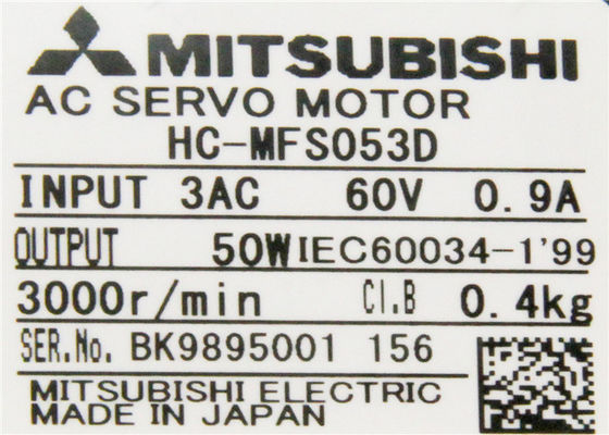 Mitsubishi 50W HC-MFS053D 0.9A 51V Industrial AC Servo Motor Nuovo originale