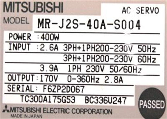 SERVO azionamento industriale 170V 2.8A di CA dell'amplificatore MR-J2S-40A-S004 di Mitsubishi Electric 400W NUOVO