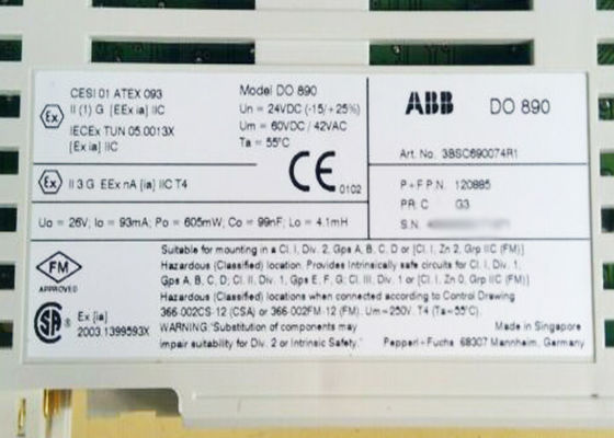 L'uscita di 3BSC690074R1 DO890 Digital È modulo dell'ingresso/uscita di 4CH ABB 800xA