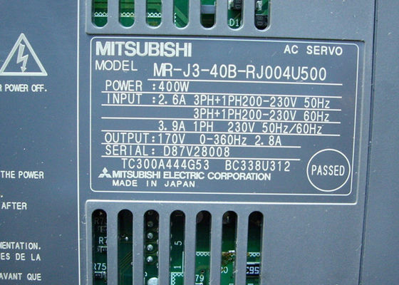 Amplificatore industriale di CA del driver MR-J3-40B-RJ004U500 400W di MITSUBISHI servo