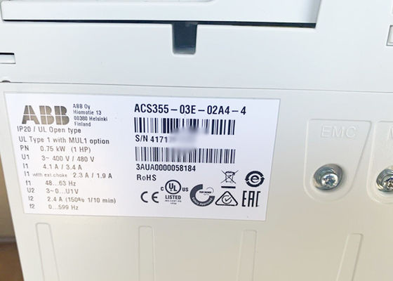 Il CA di bassa tensione ACS355-03E-02A4-4 guida 3AUA0000058184 0.75kW 2.4A