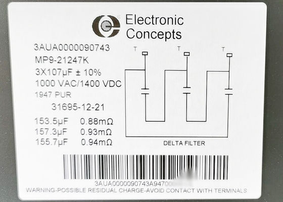 3AUA0000090743 107UF/1000VAC CAPITATORE di pellicola MP9-21247K