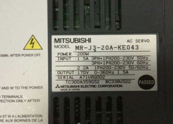 200W MITSUBISHI AC Servo Amplificatore MR-J3-20A-KE043 360Hz 1.5A Industrial DRIVE Uscita 170V