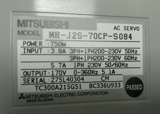 Mitsubishi Industrial Drive MR-J2S-70CP-S084 AC Servo Amplificatore 750W Input 3.8A 200-230V
