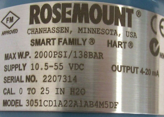 Rosemount 3051CD1A22A1AB4M5DF Trasmettitore di pressione differenziale ad alta temperatura