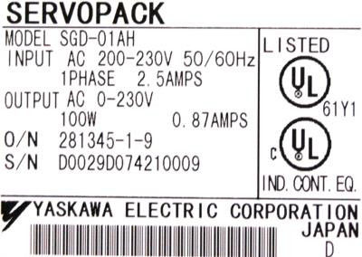Yaskawa SGD-01AH 200V AC Servo Drives Nuova scatola originale