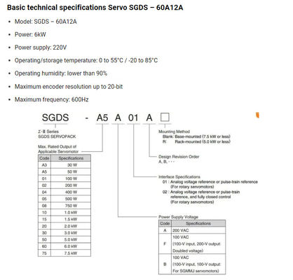Yaskawa AC Servo Drives SGDS-60A12A Giappone Nuovo originale