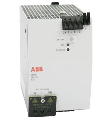 ABB 3BSC610067R1 SD834 Fornitura elettrica 20A Input a.c. 100-240 V o c.c. 110-150 V. Output c.c. 24 V 20A
