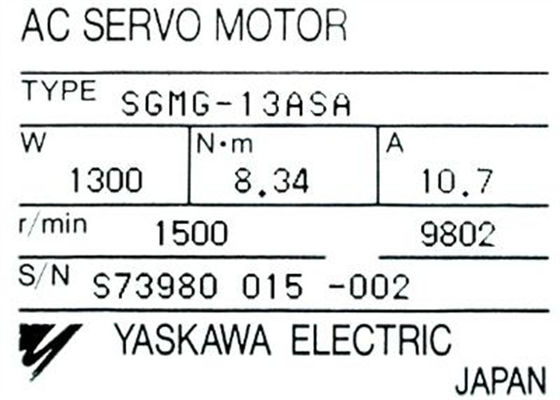 Yaskawa SGMG-13ASA Giappone Nuovo motore servomotore in scatola originale
