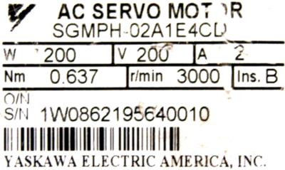 Servomotore industriale da 200W Yaskawa SGMPH-02A1E4CD originale nuovo