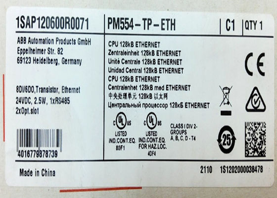 ABB PM554-TP-ETH 1SAP120600R0071 AC500 Prog. Controller logico 128kB 8DI/6DO-T ETH 24VDC