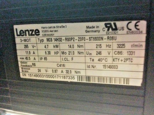 LENZE MCS 12H35-SRMP1-Z0E0-ST6S00N-R0SU Velocità nominale 2323 2323