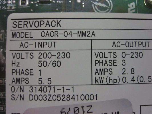 Yaskawa CACR-04-MM2A Servo Industrial Drive Dissipazione di potenza in W 3 W 1 canale