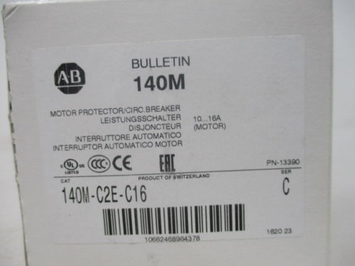 Interruttore compatto e resistente AB 140M-C2E-C16 con certificazione CE