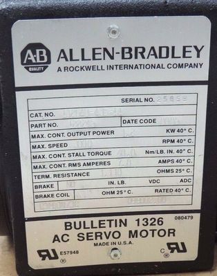 AB 1326AB-A3E-11SERV MTR 48-IN-LB 3K-RPM STD INCH Limit Switch con tensione nominale di 115V DC
