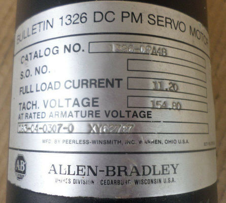 Versatile AB 1326-DPA4B Allen Bradley DC servomotore per varie esigenze di macchinari