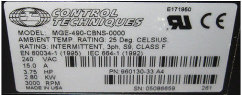 Emerson MGE-490-CBNS-0000 Servomotore Servomotore industriale