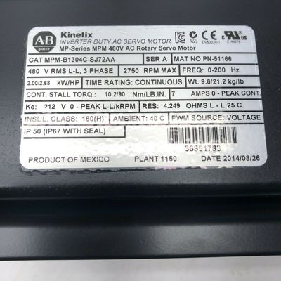 ALLEN-BRADLEY MPM-B1304C-SJ72AA MPM-serie MPM 480V AC servomotore rotativo