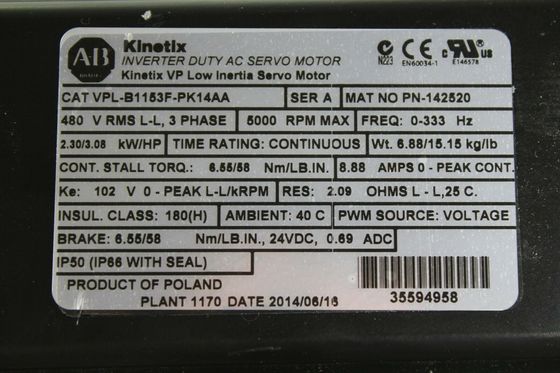 Allen-Bradley VPL-B1153F-PK14AA Kinetix VP Servomotore a bassa inerzia