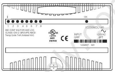 Input discreti di GE IC200MDL140 8 120 volt di CA 55 milliampère di ingresso/uscita di Versamax e sistema di controllo