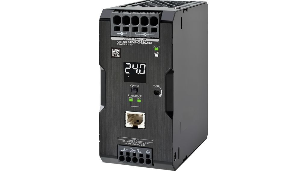 OMRON S8VK-X48024A-EIP una potenza nominale 480 W di 100 - 240 VCA 24 VCC - 40 C + a 70 C