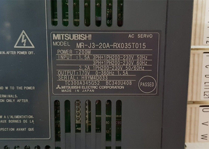 AZIONAMENTO industriale dell'amplificatore 1.5A di CA di 200W MITSUBISHI MR-J3-20A-RX035T015 il servo ha prodotto 170V
