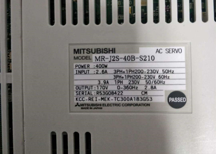 Amplificatore industriale dell'azionamento MR-J2S-40B-S210 400W 230V 170V di Mitsubishi Melservo 3PH servo