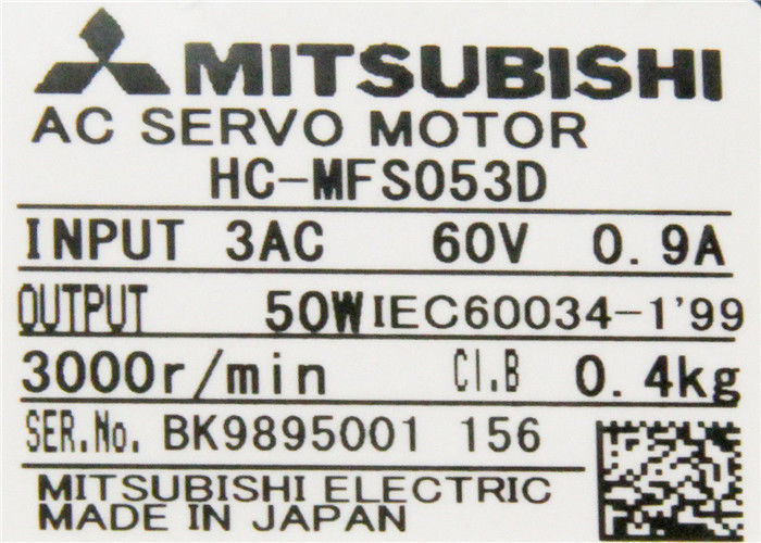 Mitsubishi 50W HC-MFS053D 0.9A 51V Industrial AC Servo Motor Nuovo originale