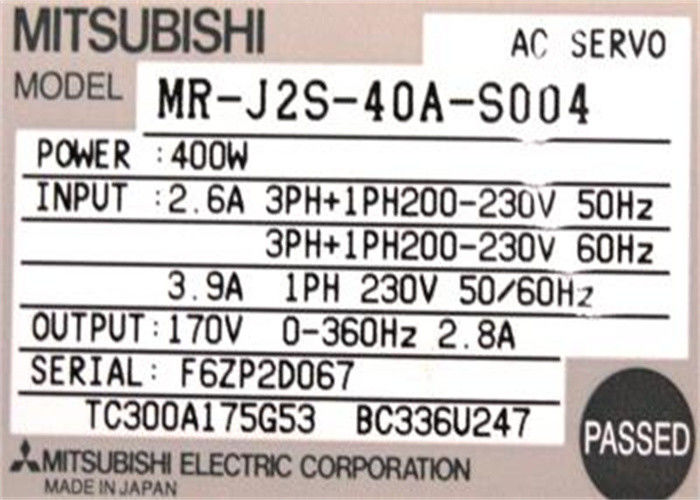 SERVO azionamento industriale 170V 2.8A di CA dell'amplificatore MR-J2S-40A-S004 di Mitsubishi Electric 400W NUOVO