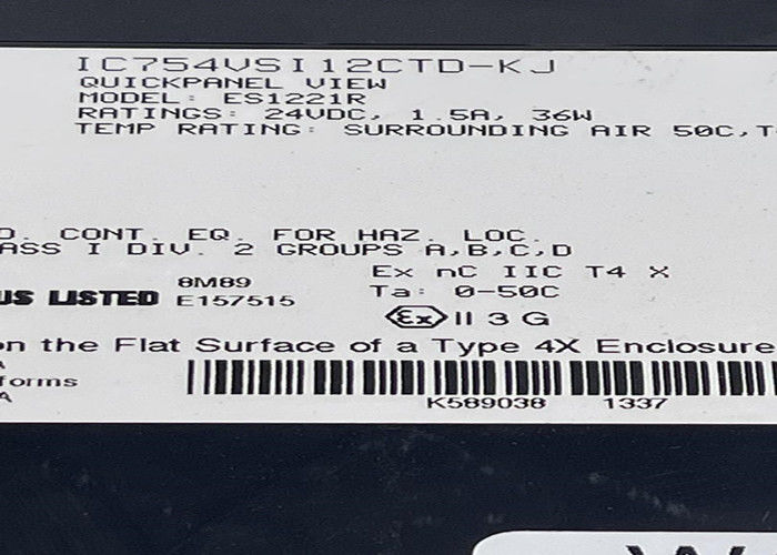 GE IC754VSI12CTD-KJ un display TFT Touch QuickPanel a colori a 12 pollici
