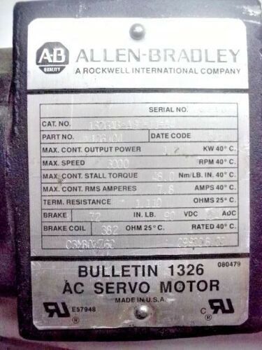 Interruttori di limite massimo AB 1326AB-A3E-11-A4 SERV MTR 48IN-LB 3K-RPM 90V BRK STD INCH