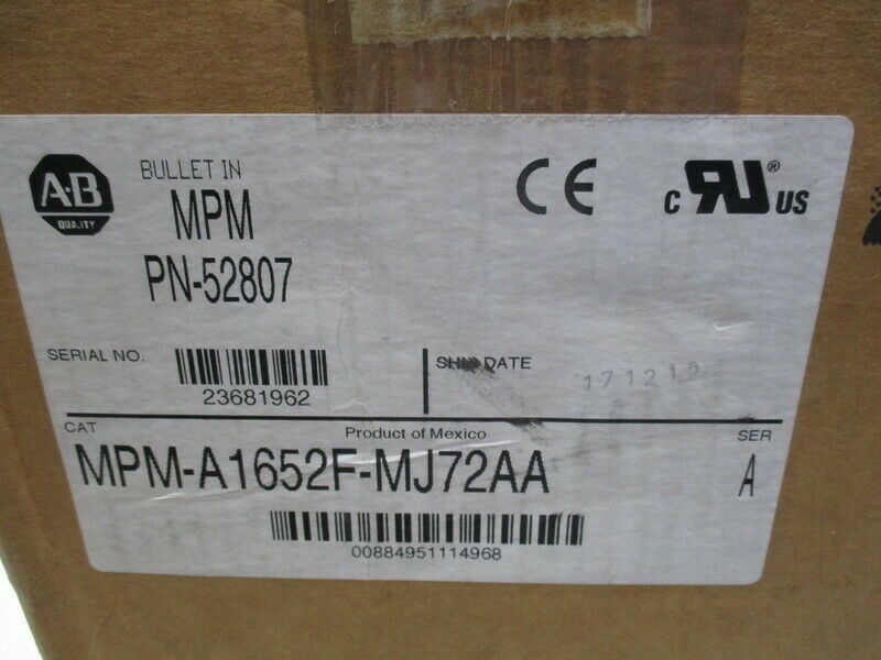 ALLEN-BRADLEY MPM-A1652F-MJ72AA MPM-serie MPM 240V AC servomotore rotativo