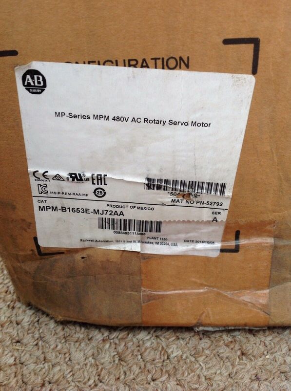 ALLEN-BRADLEY MPM-B1653E-MJ72AA MPM-serie MPM 480V AC servomotore rotativo